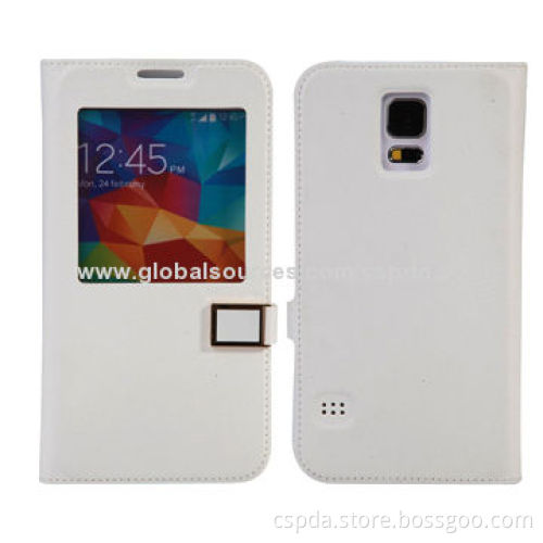 Book Style Mobile Phone Cases for Samsung Galaxy S5, with Windows and Clasp